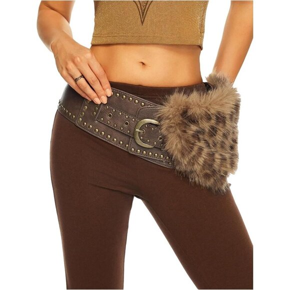 Women\'s Faux Leather Wide Waist Belt Boho Cowboy Western Style